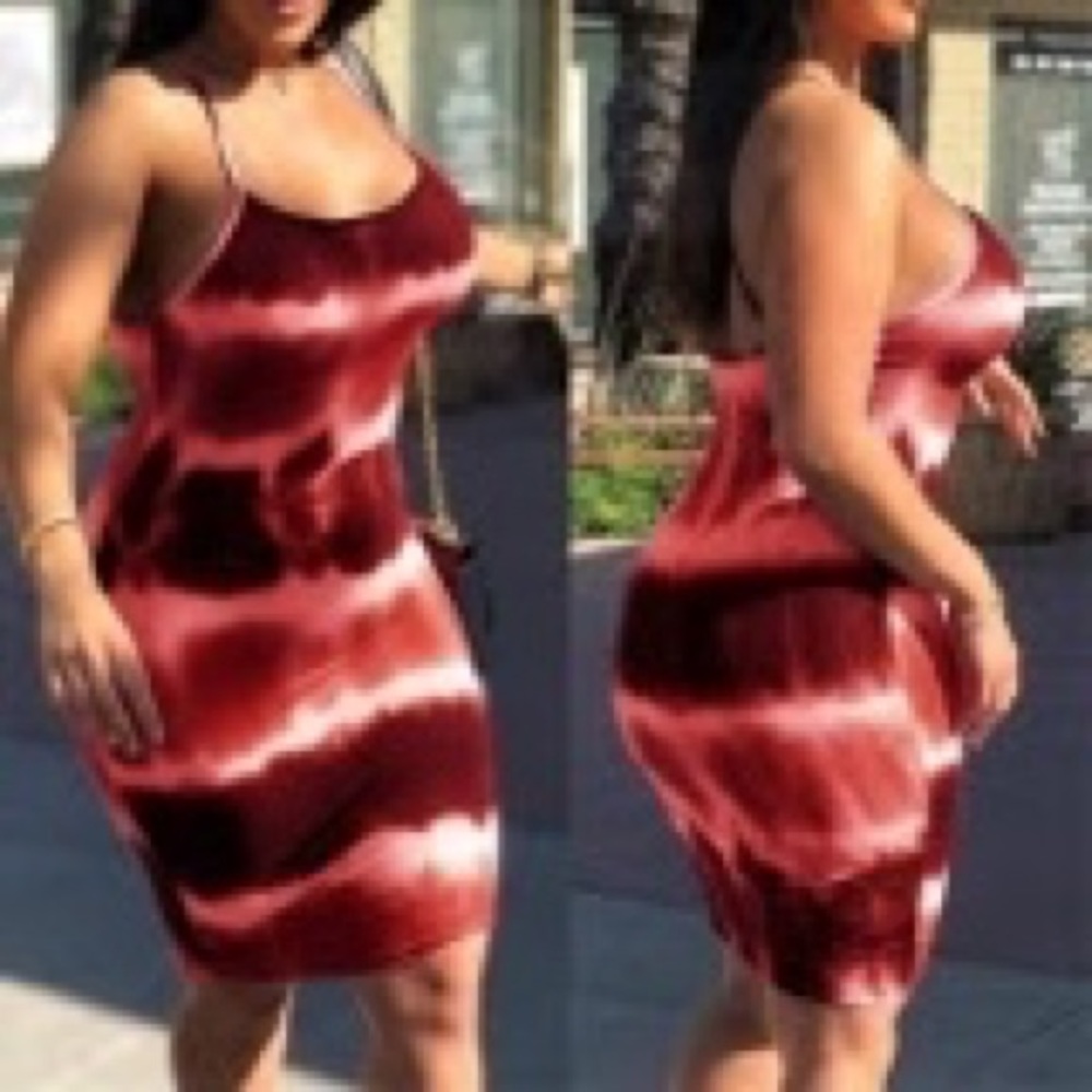Red Tie Dye Dress